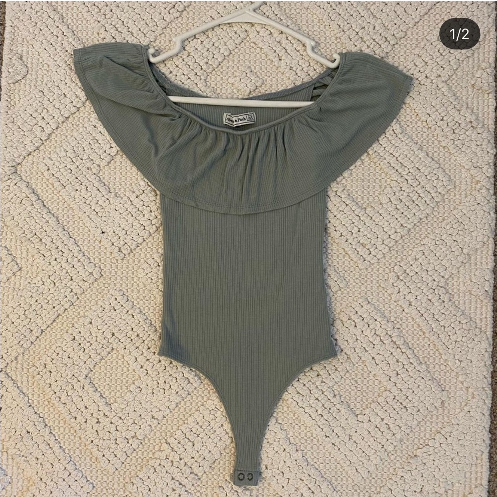 sage green off the shoulder bodysuit